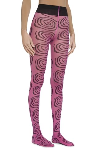 Image of Vintage 60s Printed Funky Tights for Women Y2K Tie Dye Mesh Pantyhose Skinny Body Shaping Leggings Streetwear