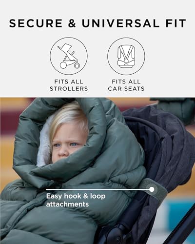 Image of 7AM Enfant Stroller Blanket 212 - Adjustable Baby Car Seat Zipped Blanket for Babies Winter, Unisex Multi Purpose Fleece Lined Warm Hooded Toddler Footmuff Water Repellent | (6M - 4T)
