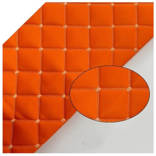 Tissu simili cuir pour siège de voiture matelassé orange souple