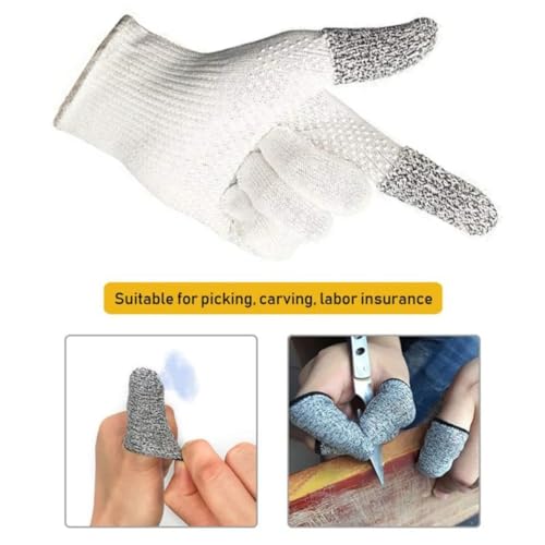 Kit com 10 Protetores Resistentes Anti Corte para Dedos Mão Previne Acidentes com Faca e Objetos Pon