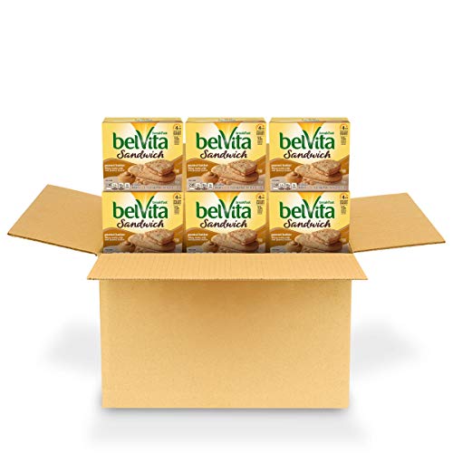 Belvita Sandwich Peanut Butter Breakfast Biscuits, 6 Boxes of 5 Packs
