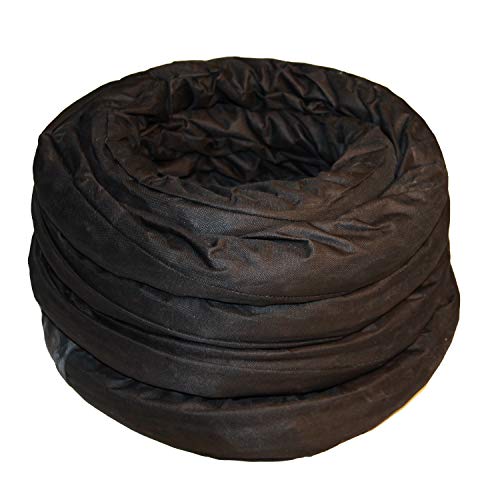 Image of AZUKA Battle Rope 50FT | Heavy Polypropylene Workout Rope with Protective Sleeves | 1.5 Inch Diameter (Black)