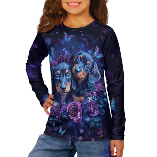 Image of Uourmeti Teens Girls Long Sleeve T Shirts Fall Outfits Boys Active Sportswear Running Tops