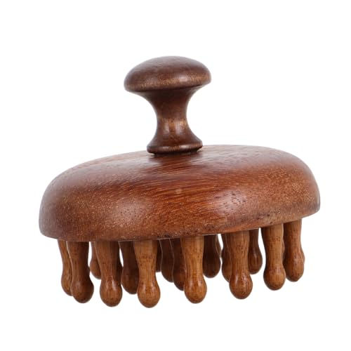 GOOHOCHY Wooden Scalp Comb Natural Wooden Scalp Care Tool for Healthy Hair Round Tip Massage Brush for Dry Wet Hair Relief Dandruff Reduction
