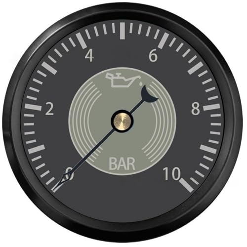 レトロ ヴィンテージ クラシック 2インチ 52mm 油圧計 燃料レベルゲージ 車 ボート マリン ヨット 12V24V用 簡単なインストール(Black)