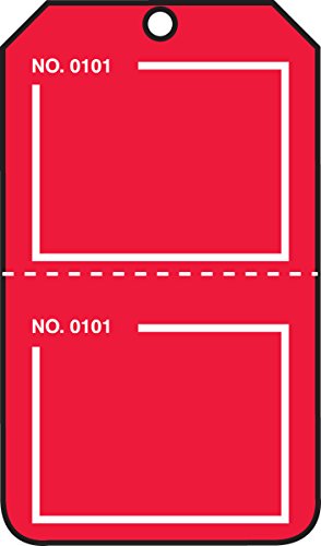 Tag vierge rouge 14.6x8.3 cm étiquette plastique Accuform