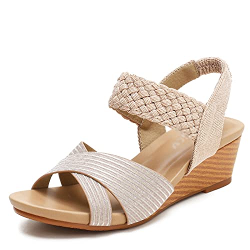 Sandals Sandals Women's Slope Heel Summer Open Toe Large Comfortable Sandals Sandal(B,36)