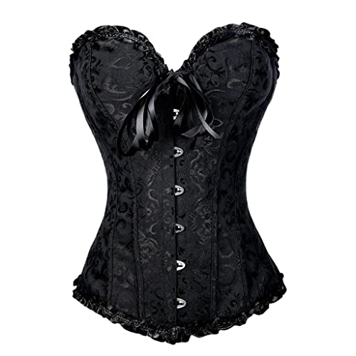 NC Espartilho Feminino com Cordões Desossados Plus Size Espartilho Corpete Gótico Burlesco E Esparti
