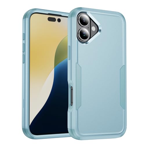 Image of Cubix Full Body Armor Cover for iPhone 16 Plus Pouch Hard PC + Soft TPU 3-Layer Military Grade Back Case (Aqua)
