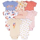 Onesies Brand baby-girls 8-pack Short Sleeve Mix & Match Bodysuits, Cool Snacks, 3-6 Months