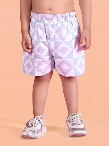 Image of POLKA TOTS Cotton Half Sleeves Shirt With Shorts, All Over Print Cord Set for Baby Boy Kids