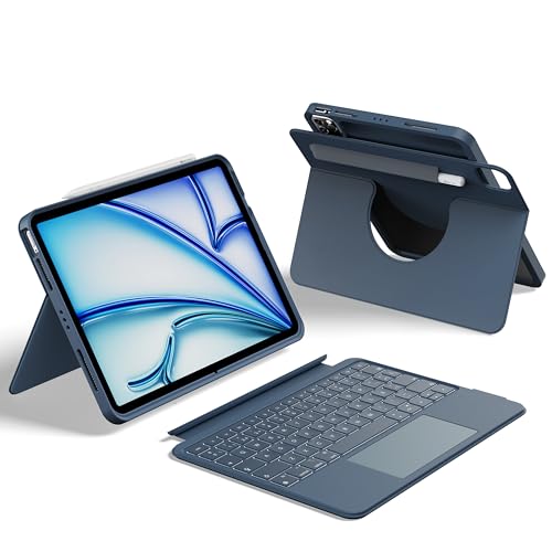 Ya en manzanajugosa.com: HOU Teclado Giratorio para iPad Air 11 (M3/M2) 2025, Funda Magnética Desmontable con Teclado para iPad Pro 11 (4ª/3ª/2ª/1ª) e iPad Air (7ª/6ª/5ª/4ª),con Panel Táctil, Retroiluminación,Español Ñ-Azul