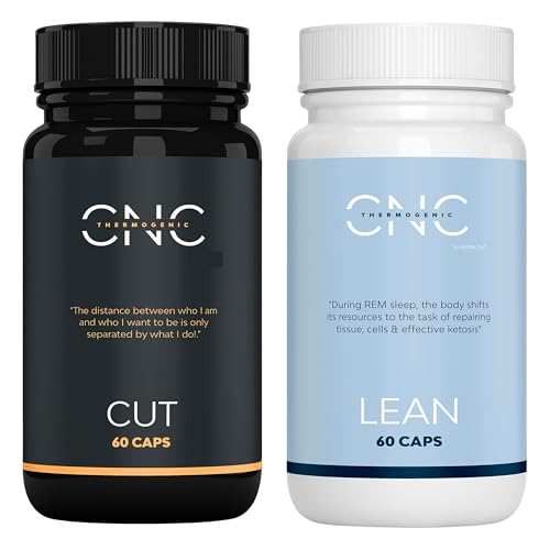 CUT+LEAN Leistungsstarker Fettverbrenner, Gewichtsverlust, 2er-Pack, sehr schnelle Abnehmpillen – Appetitkontrolle mit L-Carnitin, Garcinia Cyanursäure und Kurkuma – schnell und effektiv