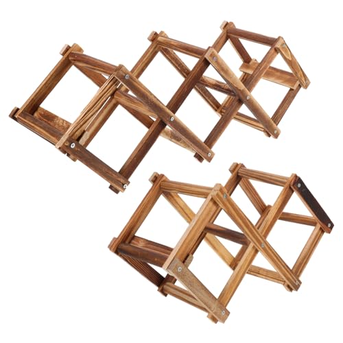Soporte de botellas plegable de madera Unomor 2 pcs miniatura 1