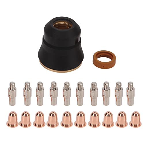 Respicefinem 22Pcs Plasma Cutter Consumables Including Electrode Nozzle Cup And Air Diffuser For S25 To S45 Torches With Smart Cutting And Easy Installation