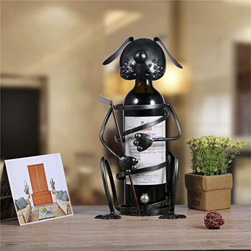Soporte de vino creativo de hierro en forma de perro miniatura 7