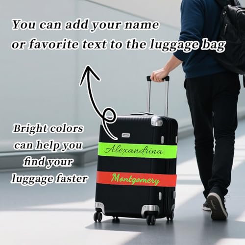 Personalized Luggage Straps with Name for Suitcases Custom Adjustable Luggage Band with Quick Release Buckle 2" W Travel Strap Travel Accessories Gifts for Traveler Businessman Holiday3