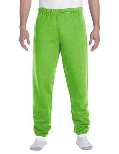 Hat and Beyond Mens Lightweight Sweatpants Elastic Pockets Jogger Pants (Large, 1ih02_Lime)