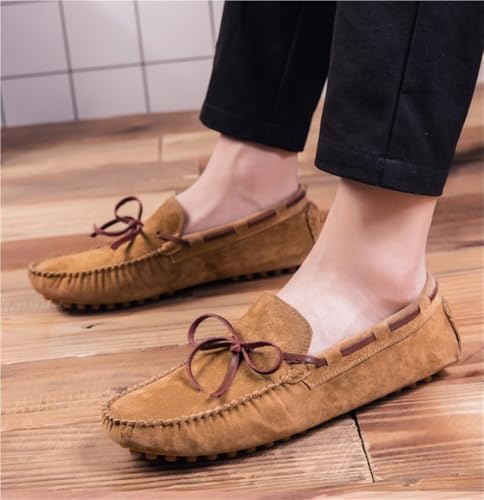 Mens Slip On Loafers Lightweight Leather Driving Shoes Flexible Outdoor Casual Comfortable Boat Shoes2