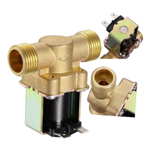 Válvula solenoide 12V de latón de 2 vías normalmente cerrada MAGICLULU control de agua 5
