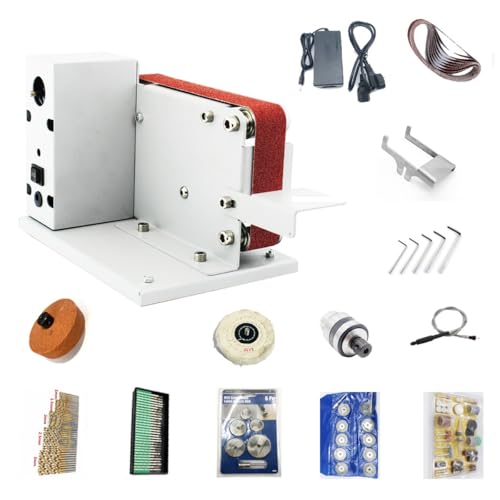 Mini levigatrice a nastro lucidatrice 7 velocità regolabile smerigliatrice a nastro elettrica levigatrice a nastro affilacoltelli smerigliatrice elettrica da banco levigatrice for legno coltello in me