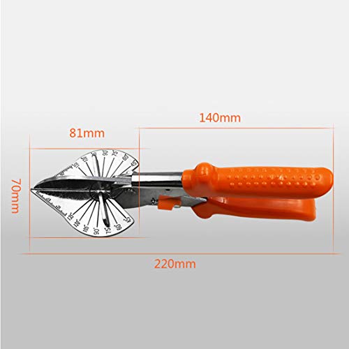 Multi Angle Mitre Shear Cutter 45-135 adjustable degree, Adjustable Angle Scissors Multi Scissor Angled Miter Cutter for Cutting PE Plastic Soft Wood Trunking Shears PVC