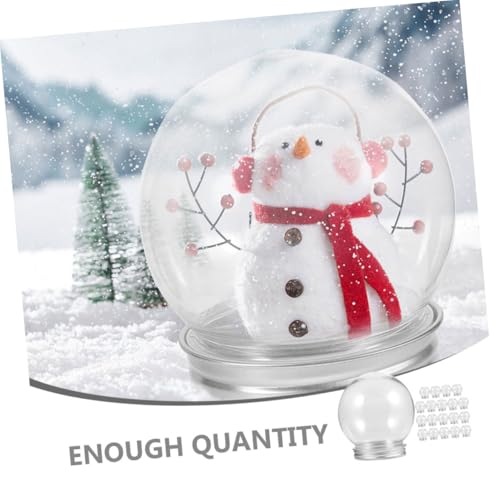 Bolas de Nieve Rellenable de Plástico Transparente Frascos Redondos Manualidades DIY 3