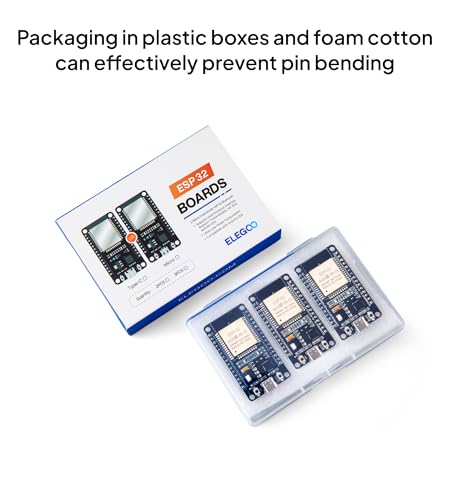 ELEGOO 3PCS ESP-32 Development Board USB-C, 2.4GHz Dual Mode WiFi+Bluetooth Dual Core Microcontroller Support AP/STA/AP+STA, CP2102 Chip - Image 6