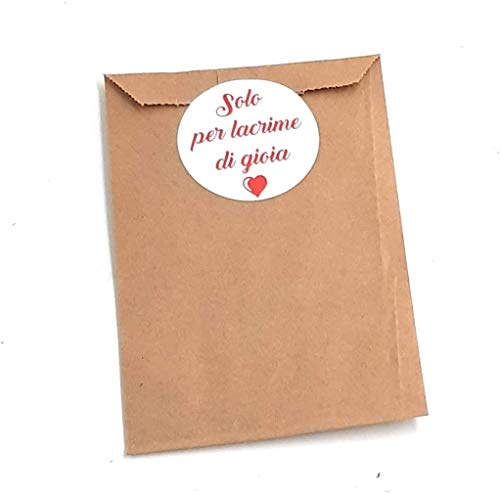 100 Sacchetti carta kraft marrone con etichetta