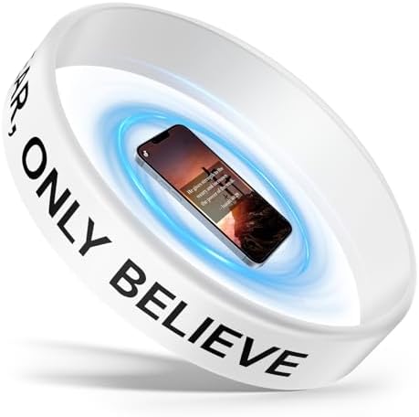 Daily Bible Verse Silicone Wristband for Men Women, Religious Wristband, Inspirational Scripture Present for Daily Motivation, Faith Hope Belief Wristband, White