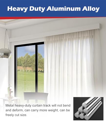 Riel de cortina de aleación de aluminio de alta resistencia con cornisa decorativa de 95 cm 4