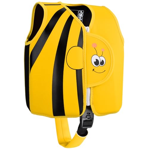 Yabtf Schwimmweste Kinder, Schwimmhilfe aus Neopren & EPE - mit Verstellbarem Schrittgurt für Mädchen/Jungen Wassersport