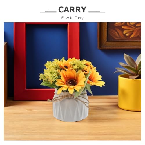 Tournesol artificiel réaliste en pot poterie petite plante déco intérieur