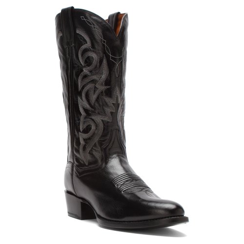 Image of Dan Post Mens Milwaukee Embroidered Narrow Round Toe Casual Boots Mid Calf - Black