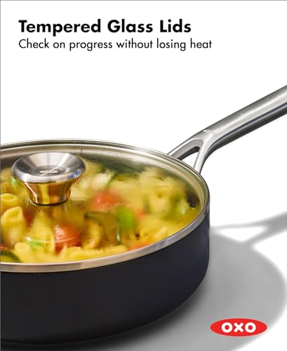 OXO Professional 3QT Saute Pan Jumbo Cooker with Lid, Hard Anodized Ceramic Nonstick Cookware PFAS-Free, Stainless Steel, Induction Suitable, Diamond Reinforced Coating Dishwasher and Oven Safe, Black - image 3