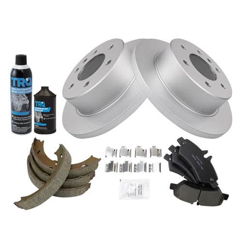 Image of TRQ Rear Brake Pad & Rotor Kit Compatible with 2007-2009 Dodge Sprinter 2500 2007-2016 Freightliner 2010-2018 Mercedes-Benz