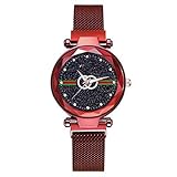 Material: Legierung YZCKW Sternenhimmel Uhr Frau Saugeisen Stein Gürtel Quarz Handgelenk Kleid Geschenk Dc Armbanduhr