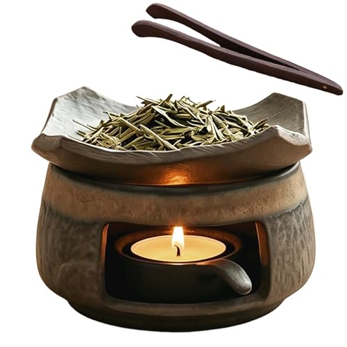 Ceremony Ceramic Incense Holder Aromatherapy Diffuser White Sage Incense Burner Herb Burner & Candle Wax Warmer with Tealight Holder Home Fragrance Accessories for Relaxation & Meditation