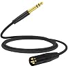 HOSONGIN XLR Male to 1/4 TRS Male Balanced Cable, 6.35mm to XLR Balanced Audio Cord for DJ Equipment, Live Sound, Studio Mixers,Guitar, Headset, 6 Feet
