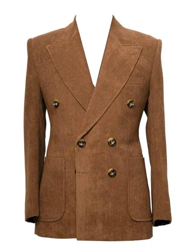 Blazer en velours côtelé hommes - Veste de costume double boutonnage et manteau chic
