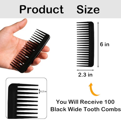Peine de dientes anchos color negro pack 100 unidades miniatura 2