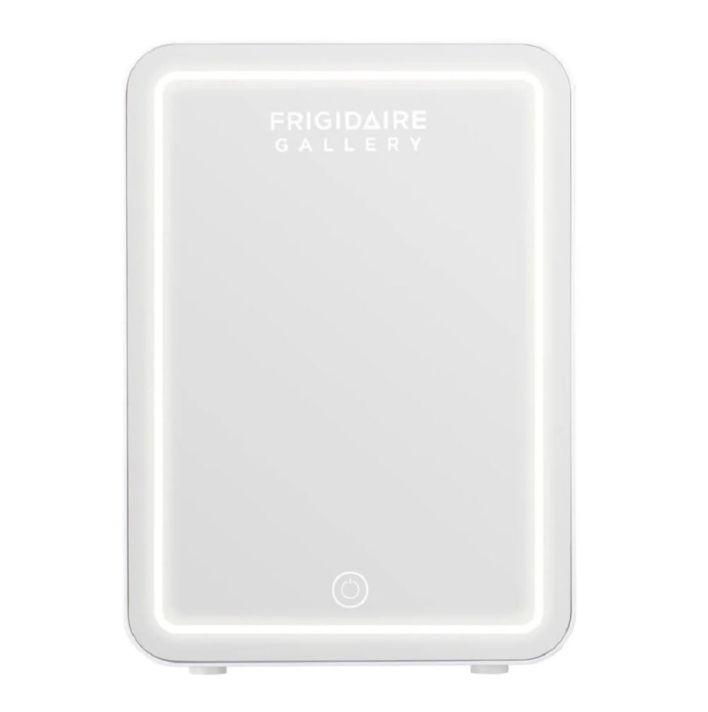 앞쪽 view of the Frigidaire Gallery mini fridge with lighted mirror