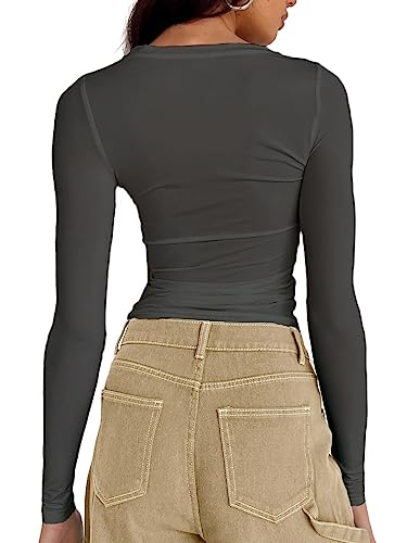Image of Dwnval Womens Classic Short Sleeve Summer TOS Crew Neck Slim Fit Crop T Shirt
