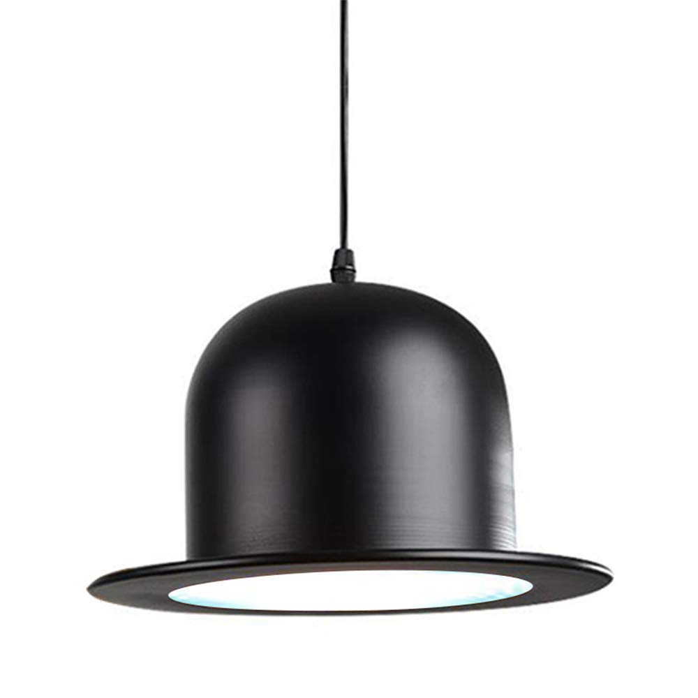 LYMSXAZOU Bowler Hat Chandelier Shade - Unique Ceiling Light Fixture for Loft Bar Kitchen Cafe Living Room & Restaurant Decor (Silver B)