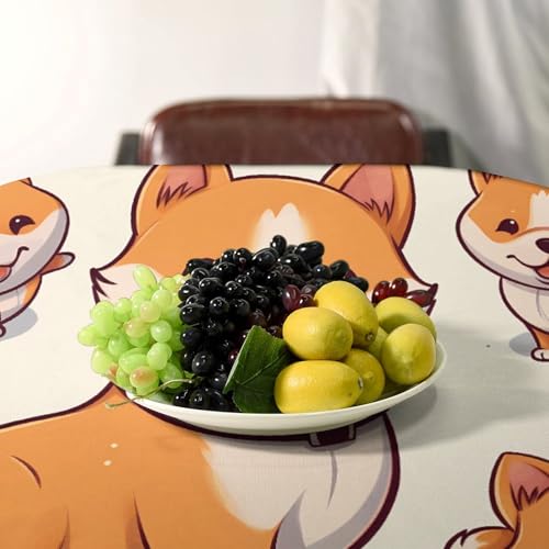Nappe de table rectangulaire imprimé chien Shiba Inu lavable en cuisine - 6