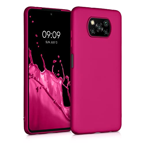 kwmobile Custodia Compatibile con Xiaomi Poco X3 NFC/Poco X3 Pro Cover - Back Case Morbida - Protezione in Silicone TPU Effetto Metallizzato rosa metallizzato