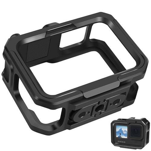 LILITURF Aluminium Protective Case for GoPro Hero 13/12/11/10/9 Durable Hard Frame Cases Protector Strong Metal Housing Frame Video Cage with Magnetic Fingers and Sliding Cover