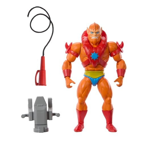Masters of the Universe MOTU Figura de acción Beast Man con rayo flotante, látigo y accesorios, juguete +6 años (Mattel HYD18