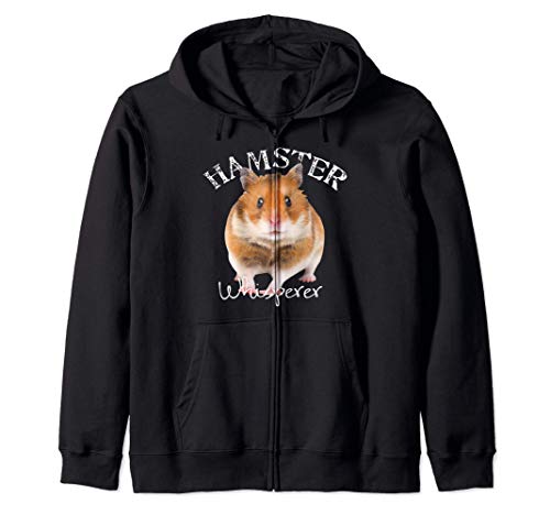 Hamster Whisperer Cute I Love Hamsters Gift Pet Hamster Zip Hoodie, Black