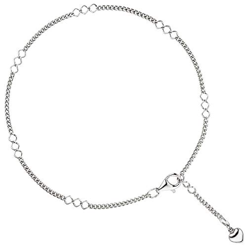 Preisvergleich Produktbild JOBO Damen-Fußkette aus 925 Silber mit Herz-Anhänger 27 cm